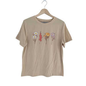 Floral Basic Neutral T-shirt Women's Size M
